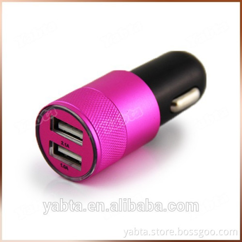 Shenzhen wholesale auto usb car charger, aluminium alloy dual usb car charger 12V 24V